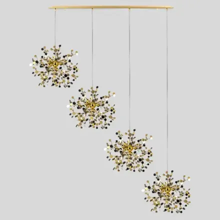 L4PL721132 Подвес четверной линейный EXTRA 4x3x5W(led) G9  (721132 - 4 + 572142 -1) ЗОЛОТО Lightstar