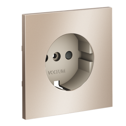 VLSM000710 Накладка для розетки с заземлением и защитными шторками, S70 Metal (платина). (ТМ Maytoni)