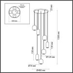 5053/7 PENDANT ODL24 447 цвет слонов.кости/мультиколор/металл Подвес GU10 LED 7*4W OVALI