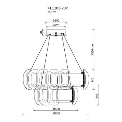 Люстра подвесная Nobilta FL1183-20P, LED