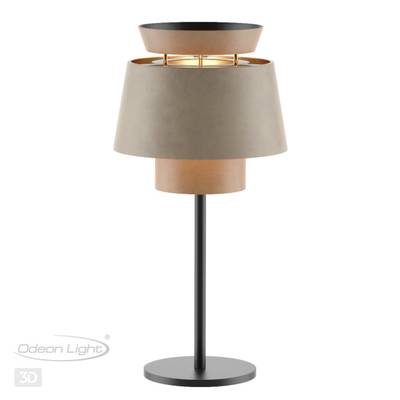4992/1T PENDANT ODL24 401 черный/бежевый/терракотовый/золотой/металл/экокожа Настольная лампа E27 1*60W KRESSA