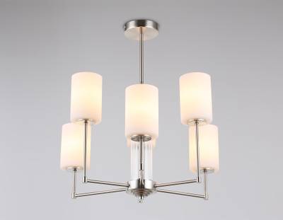 Светильник подвесной LH56211/6 SN/FR никель/белый матовый E27/6 max 60W D600*600