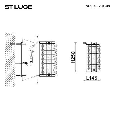 SL6010.201.08 Бра ST-Luce Золотистый/Прозрачный LED 1*8W