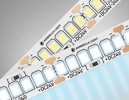 Светодиодная лента GS3403 2835 240Led/ 20W m/ 24V IP20 6500K/ 5000*10*1.2mm/ кратность резки 25mm (2 конт.)