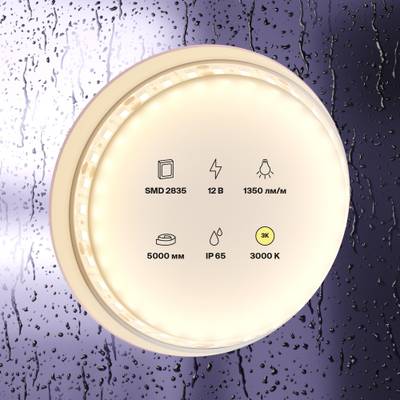 Светодиодная лента 12В 2835 14,4Вт/м 3000K 5м IP65, 10117. TM Maytoni