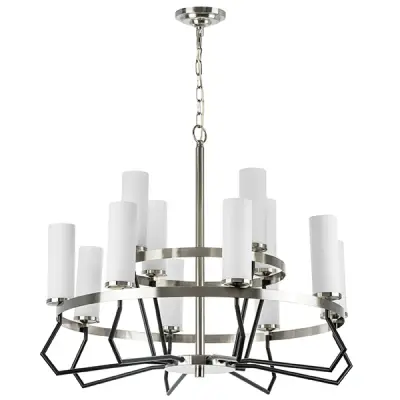 723125 Люстра FLUME 12х40W E14 ЧЕРНЫЙ МАТОВЫЙ/НИКЕЛЬ Lightstar