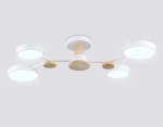 Светильник светодиодный подвесной FL4858/4 WH/WD белый/дерево 60W 3000-6000K 700*400*120 (без ПДУ)