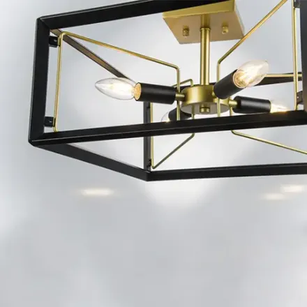 713347 Люстра REGOLO 4х40W E14 ЧЕРНЫЙ МАТОВЫЙ/ЗОЛОТО Lightstar