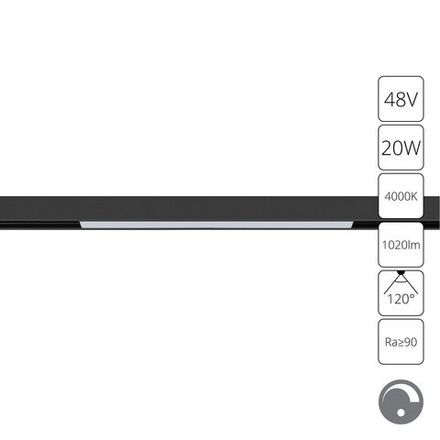 Магнитный трековый светильник Arte Lamp LINEA 0.1-10V A4683PL-1BK, 1хLED