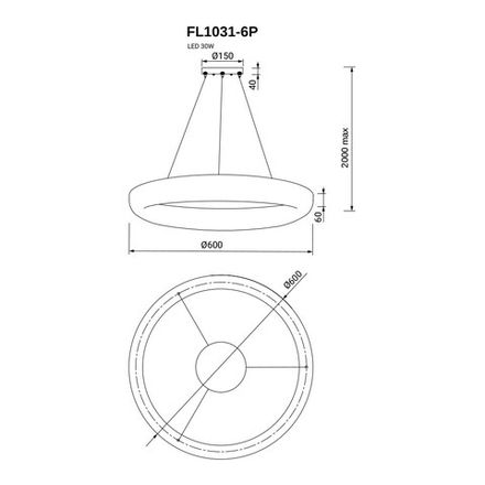 Подвесная люстра Modum FL1031-6P, LED