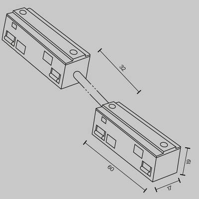 Коннектор питания прямой гибкий 5см Exility белый, TRA034CPC-42W-5-1. TM Maytoni