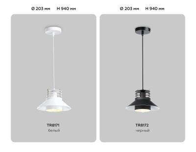 Подвесной светильник в стиле лофт TR8171 WH белый E27 max 40W D203*940