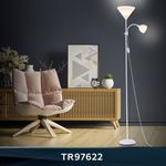 Светильник напольный с выключателем на проводе TR97622 WH белый E27+E14 max 40W D245/100*1770