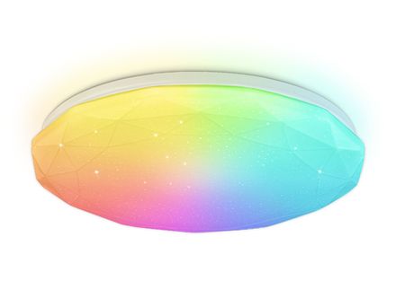 Потолочный светодиодный светильник с пультом FZ417 WH белый IP20 46W 3000K-6500K+RGB D380*60 (ПДУ ИК)