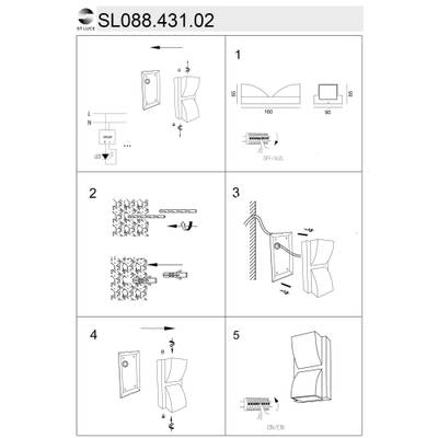 SL088.431.02 Светильник уличный настенный ST-Luce Черный кварцевый LED 2*7W 4000K