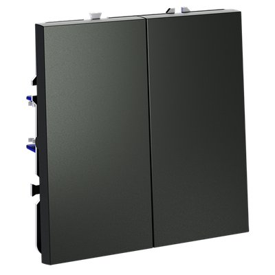 VLS020606 Выключатель с самовозвратом встраиваемый VOLTUM S70 двухклавишный 10А, (титан) (ТМ Maytoni)