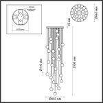 5007/120L L-VISION ODL23 585 хром/прозрачный/металл/акрил Люстра каскадная LED 120W 4000K 6600Лм CRYSTAL