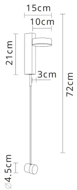 Настенный светильник Arte Lamp MIRACH A2142AP-10BK, 1хLED