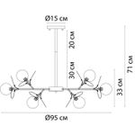 Люстра на штанге Arte Lamp PEACOCK A1369SP-15SG, 15хG9