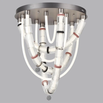 5456/80CL L-VISION ODL_EX26 045 темный сатин.никель/терракот/черный Люстра потолочная LED 80W 4000K COLLIER