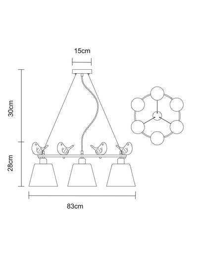Подвесная люстра Arte Lamp PASSERO A4289LM-6WH, 6хE27