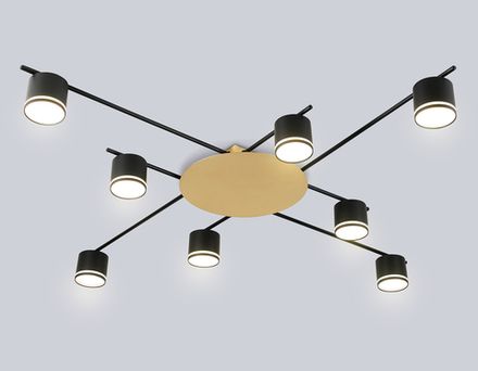 Светильник потолочный FL51760/8 BK/GD черный/золото GX53/8 max 12W 870*870*95