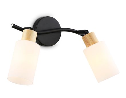 Светильник накладной TR8721/2 BK/WD черный/дерево E14/2 max 60W 380*100*210