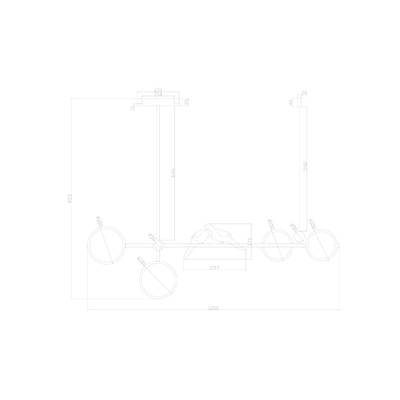Люстра на штанге Arte Lamp TOLIMAN A2613SP-4BK, 1хLED