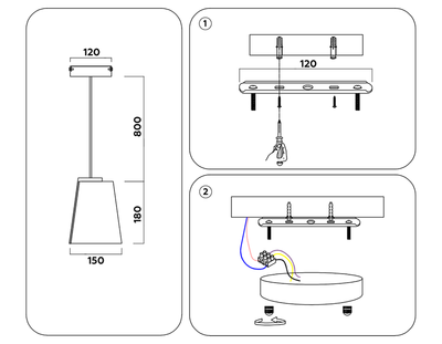 Подвесной светодиодный светильник AK4112 WH белый 19W D150*980 (Без ПДУ)