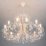 Люстра подвесная с хрусталем 3305/12 белый с золотом / прозрачный хрусталь