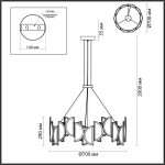 5448/40L L-VISION ODL_EX25 085 Люстра бронзовый/металл/акрил/искусственный мрамор IP20 LED 40W 3000K 220V TOSCANA