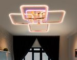 Потолочный светодиодный светильник с пультом FA538/4 GD золото 148W 660*660*130 ПДУ РАДИО 2.4G)