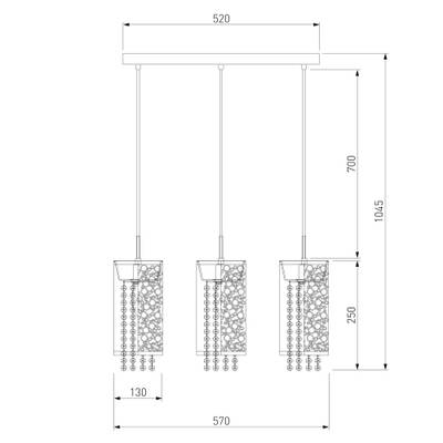 Подвесной светильник с хрусталем 1181/3 хром, E14х3