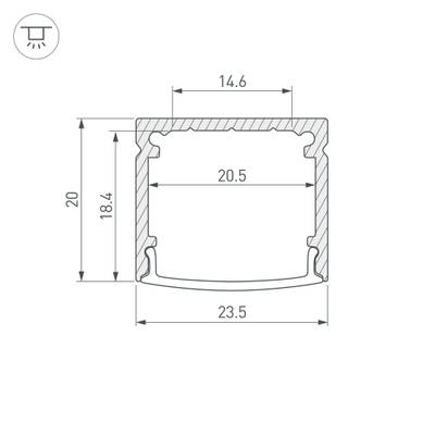 Профиль WIDE-H20-2000 ANOD (Arlight, Алюминий)