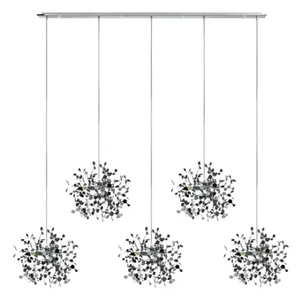 L5PL721134 Подвес пятерной линейный EXTRA 5x3x5W(led) G9  (721134 - 5 + 572164 -1) ХРОМ Lightstar