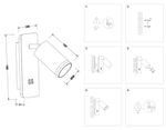 Светильник светодиодный настенный с выключателем FW2465 WH белый LED 4200K 9W 185*105*150