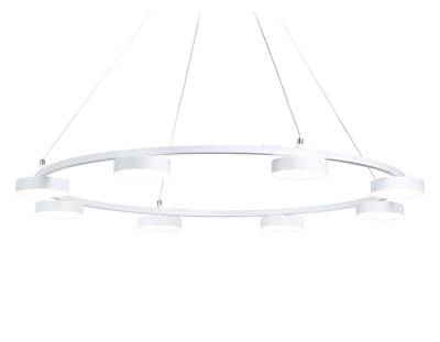 Светильник светодиодный подвесной с пультом FL51761/1+8 WH белый 3000K/4200K/6400K 67W D1000*1000 (ПДУ ИК)