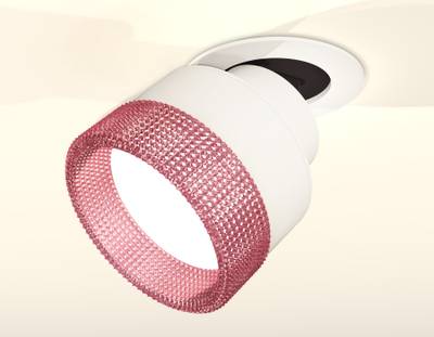 Комплект встраиваемого поворотного светильника с композитным хрусталем XM8101542 SWH/PI белый песок/розовый GX53 (A2241, A2105, C8101, N8486)