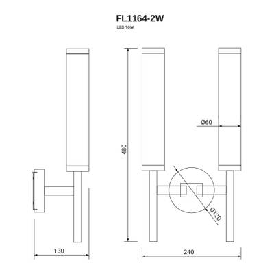 Бра Aspect FL1164-2W, LED