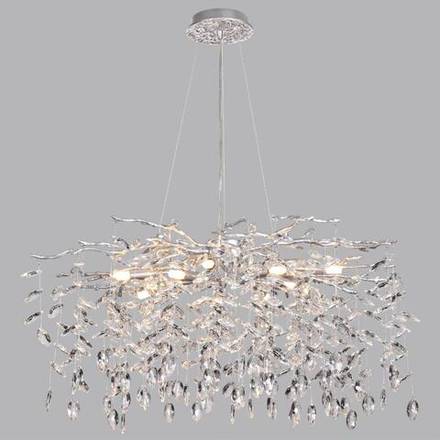 4970/10 HALL ODL24 615 матов.серебристый/алюмин./хрусталь Люстра G9 10*40W DELICA