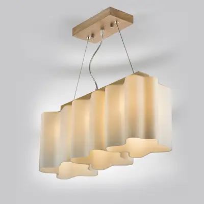 802135 Подвес NUBI LEGNO 3х40W E27 СВЕТЛОЕ ДЕРЕВО/БЕЛЫЙ