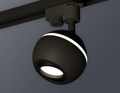 Комплект трекового светильника XT1102021 SBK/PBK черный песок/черный полированный MR16 GU5.3 LED 3W 4200K (A2521, C1102, N7002)