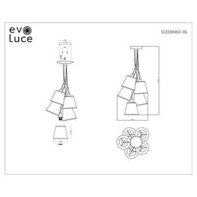 SLE300403-05 Светильник подвесной хром/белый, серый E14 5*40W