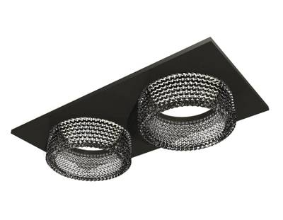 Комплект встраиваемого светильника с композитным хрусталем XC6526041 SBK/BK черный песок/тонированный MR16 GU5.3 (C6526, N6151)