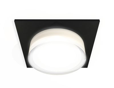 Комплект встраиваемого светильника c акрилом XC7632043 SBK/FR/CL черный песок/белый матовый/прозрачный MR16 GU5.3 (C7632, N7160)