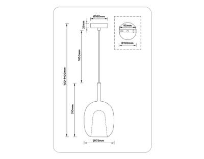 Светильник подвесной LH11123 BK/WH/SM черный/белый/дымчатый E27 max 60W D175*310