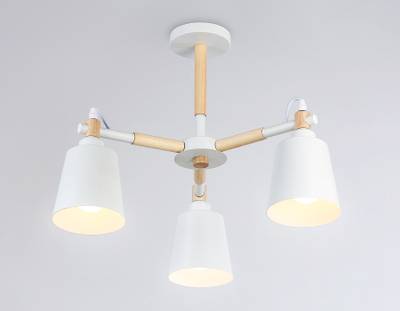 Подвесная люстра TR82204/3 WH/LWD белый/светлое дерево E27/3 max 40W D560*430