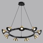 8233/9 COMFI LN25 черный/золото, металл Подвесной светильник GU10 LED 9*7W 220V LAMINA