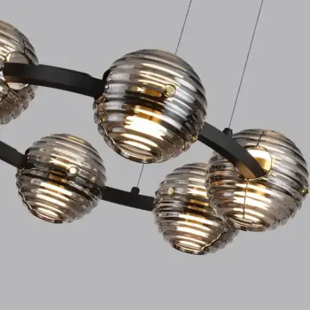 5041/60L L-VISION ODL24 545 черн./золото/дымчатый/металл/стеко Люстра LED 60W 4000К 1526Лм TRONI