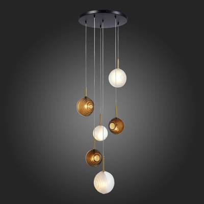 SL1183.543.06 Светильник подвесной ST-Luce Латунь/Черный, Белый G4 6*5W